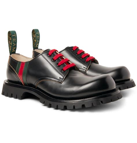 gucci perforated leather derby black sale 12|Gucci Shoes for Men .